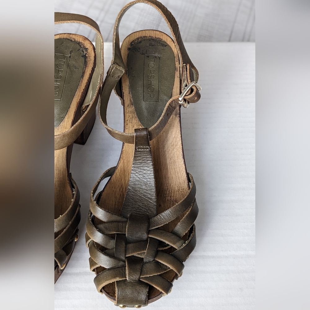 Topshop wooden boho heels